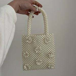 ZARA Pearl flower purse